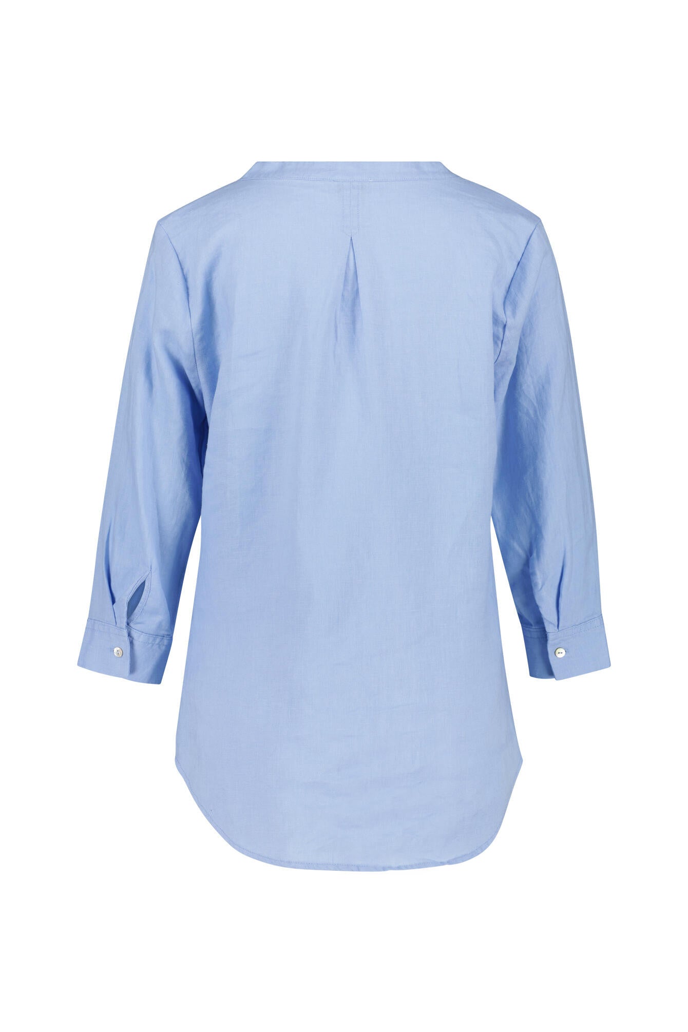 Leinenbluse mit V-Ausschnitt - Mare - Blau