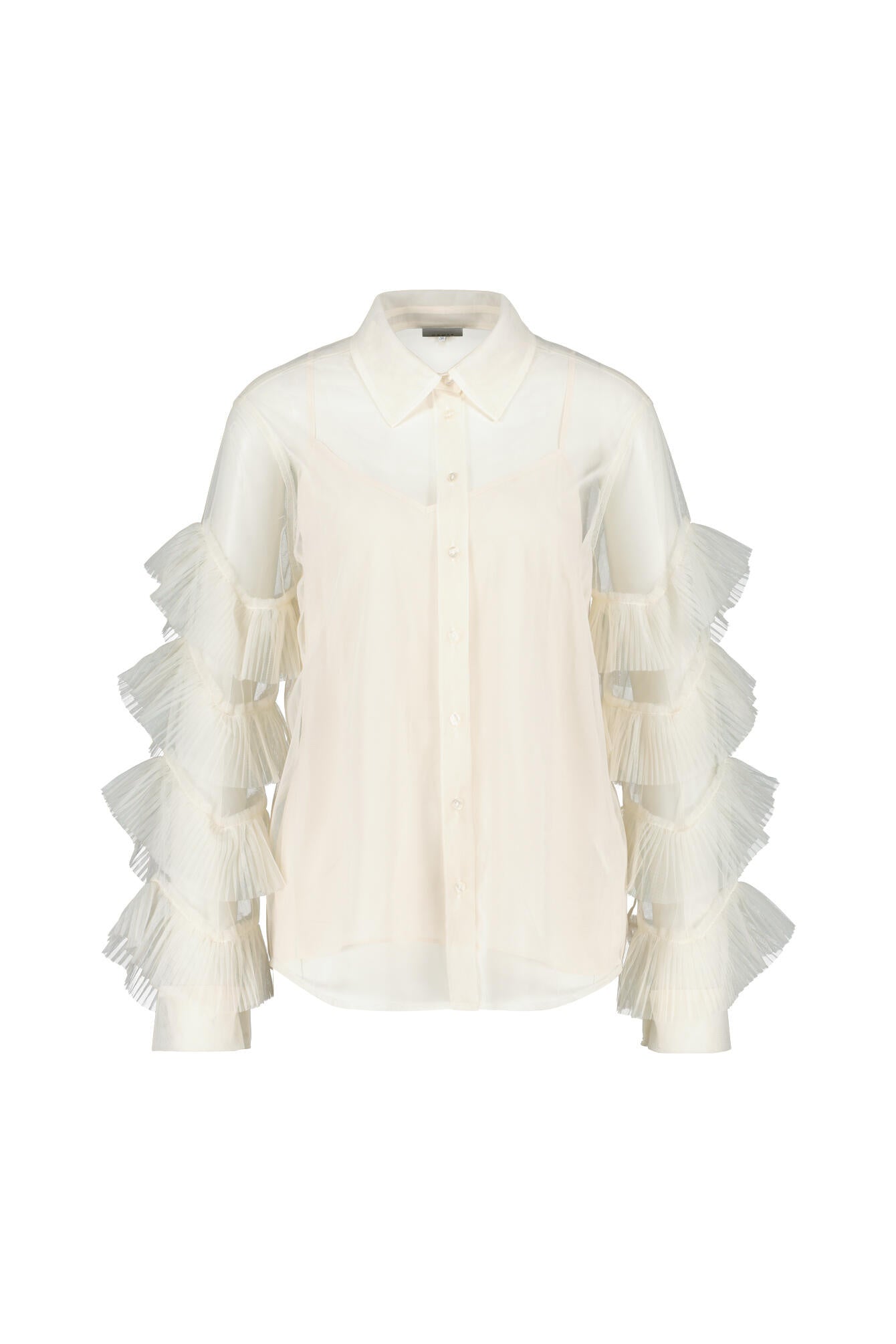 Tüllbluse PIERS - 1175 Butter Cream - Creme