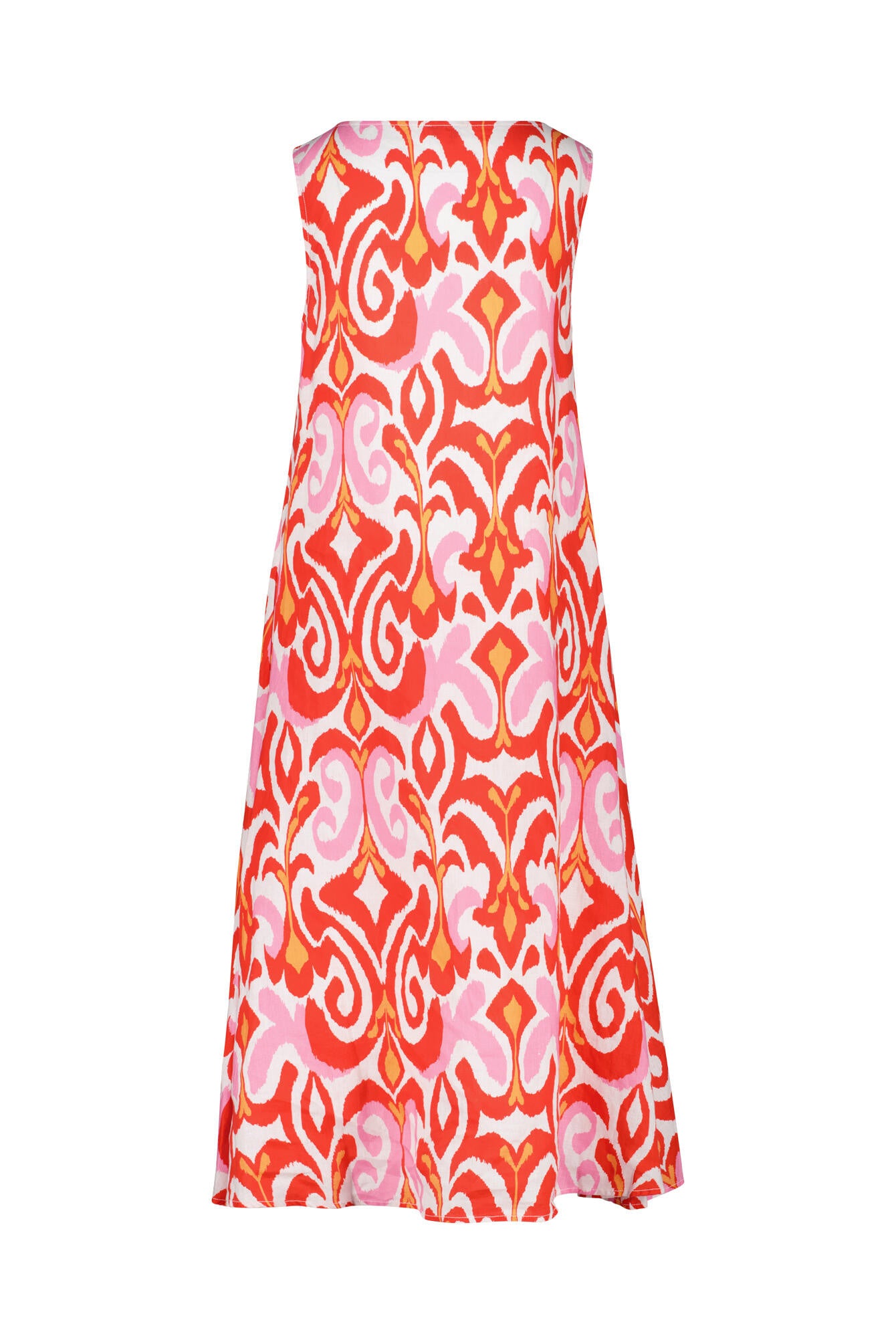 Leinenkleid Maxi - Ethno Red - Rot