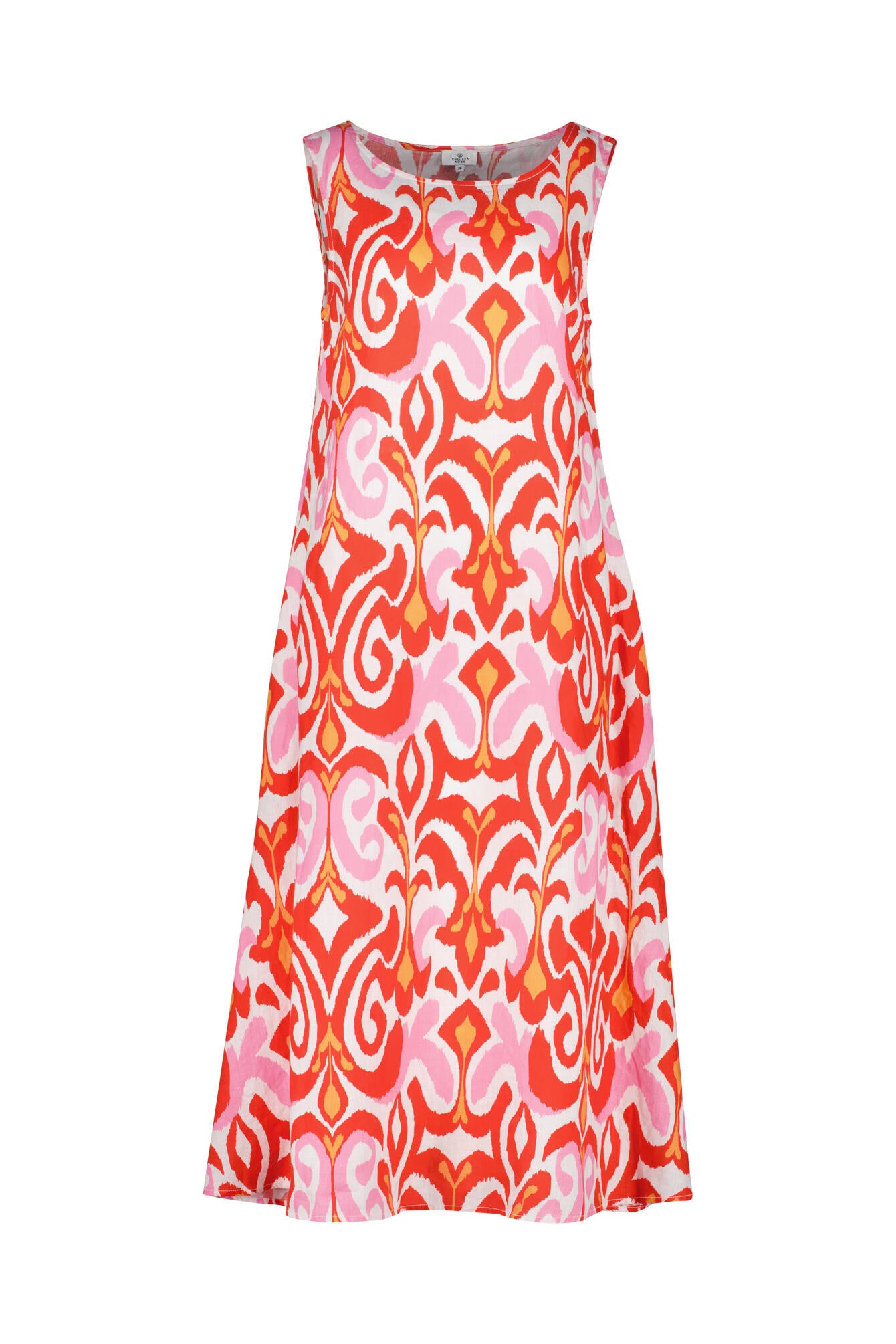 Leinenkleid Maxi - Ethno Red - Rot