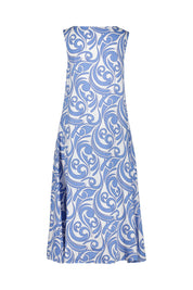 Leinenkleid Maxi - P5 Ornament Gitane - Blau