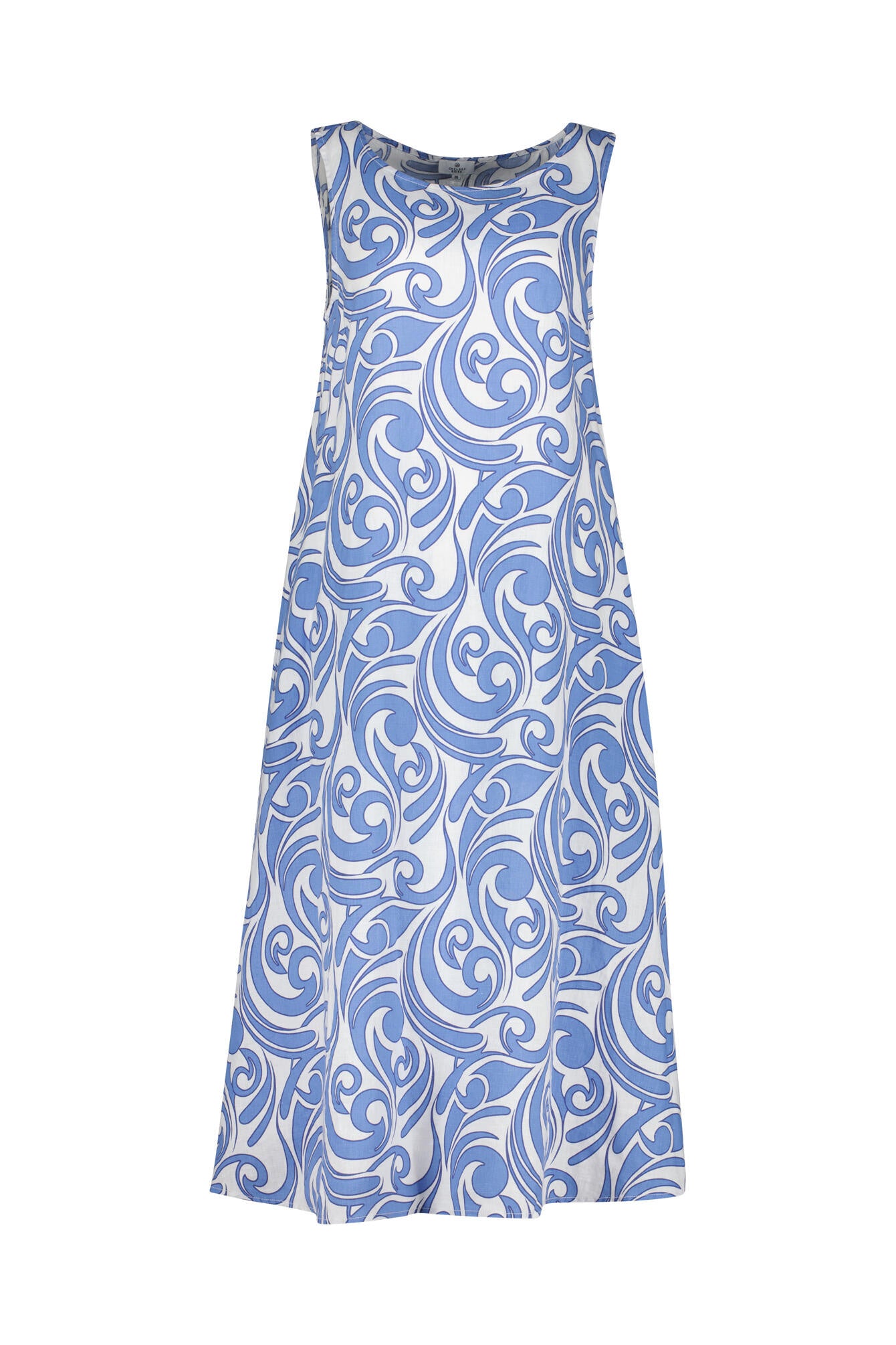 Leinenkleid Maxi - P5 Ornament Gitane - Blau