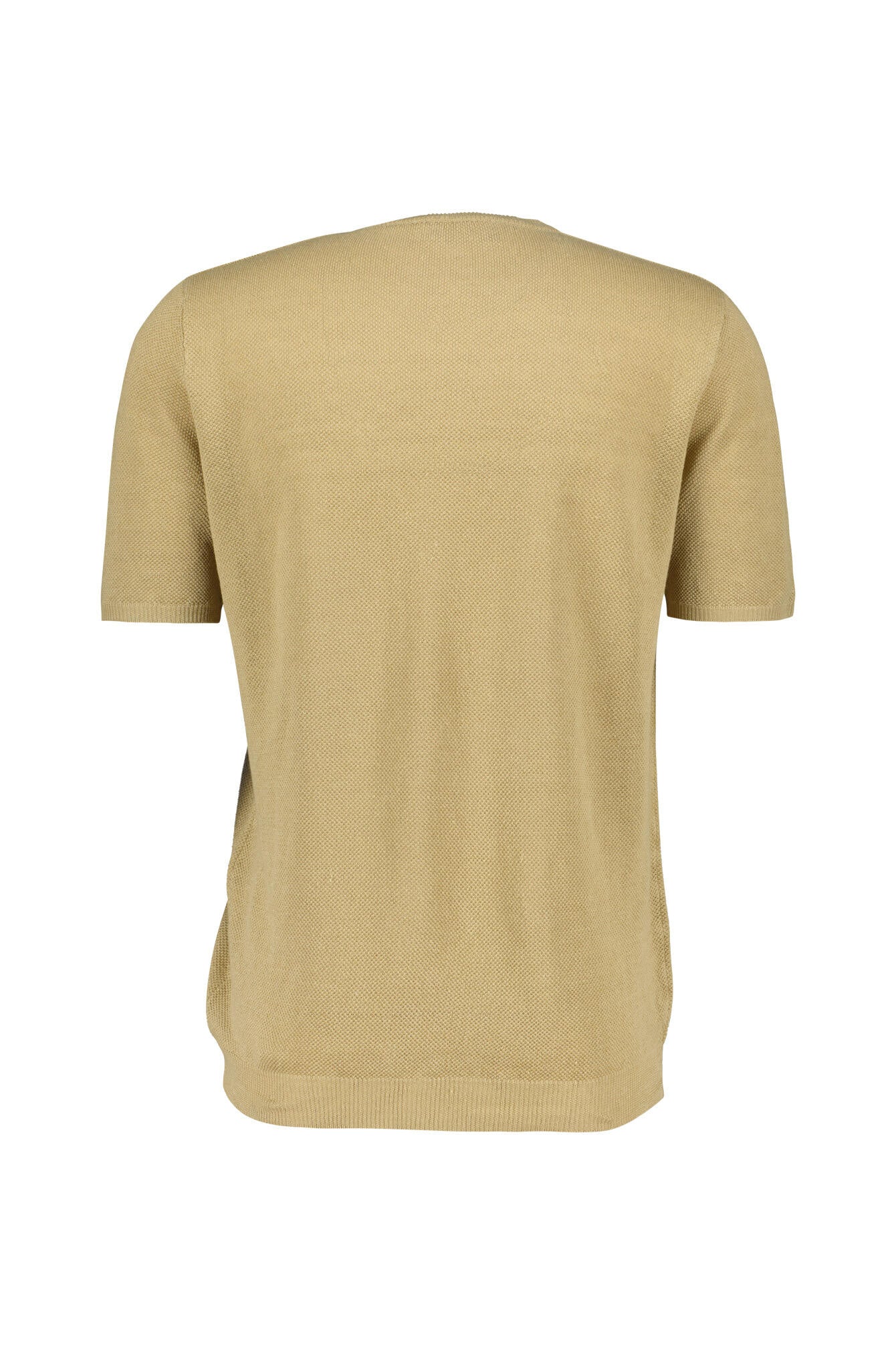Leinen-Strick-T-Shirt mit Rundhalsausschnitt - Paglia - Beige