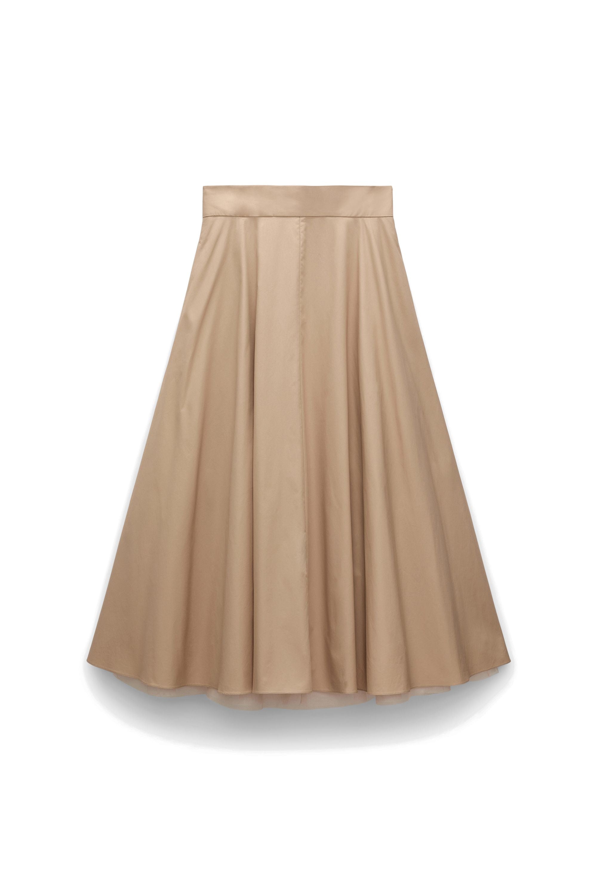 Ausgestellter Rock Midi - 752 Trench - Beige