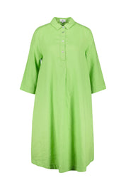 Hemdblusenkleid aus Leinen - May Green - Grün