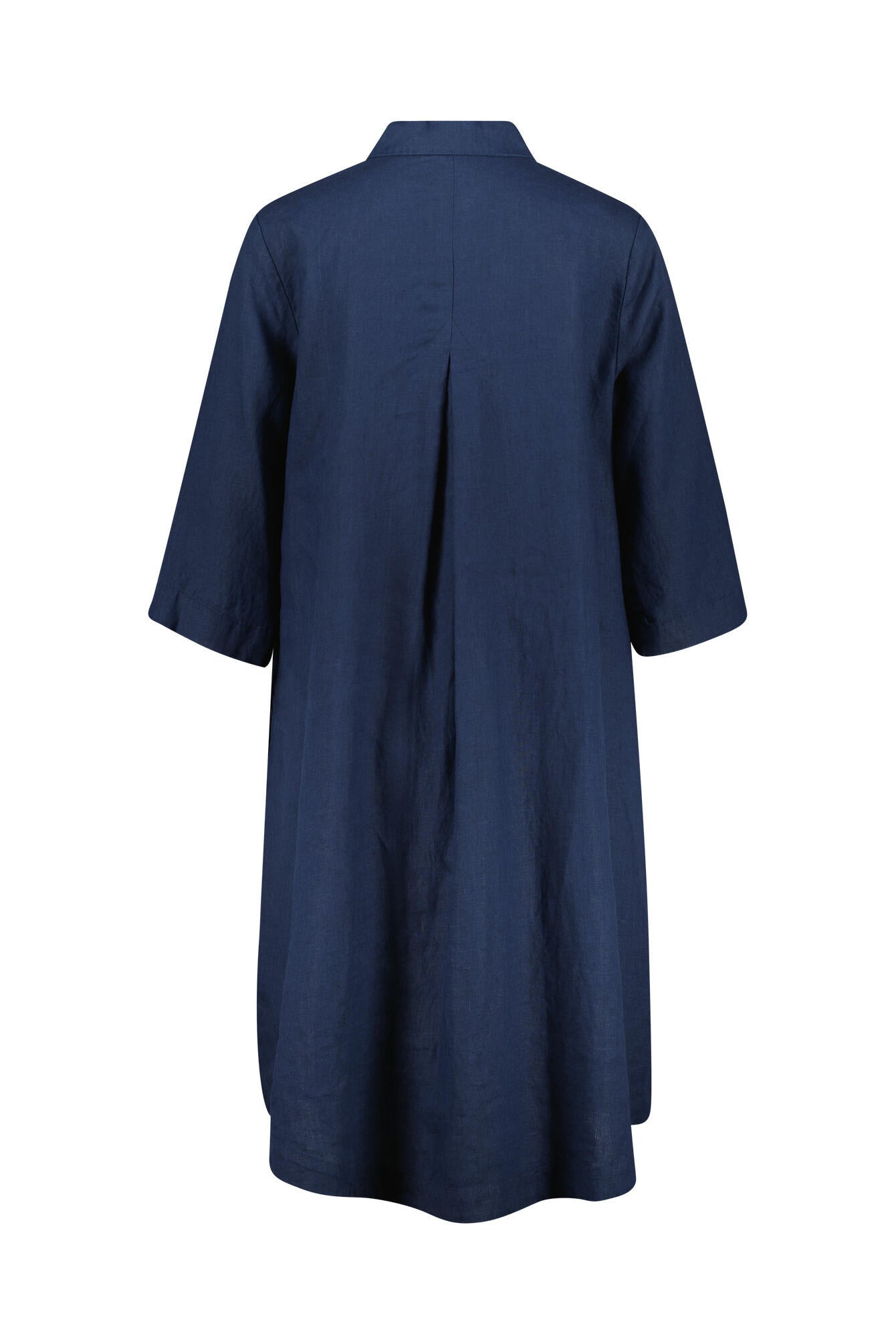 Hemdblusenkleid aus Leinen - Navy - Blau