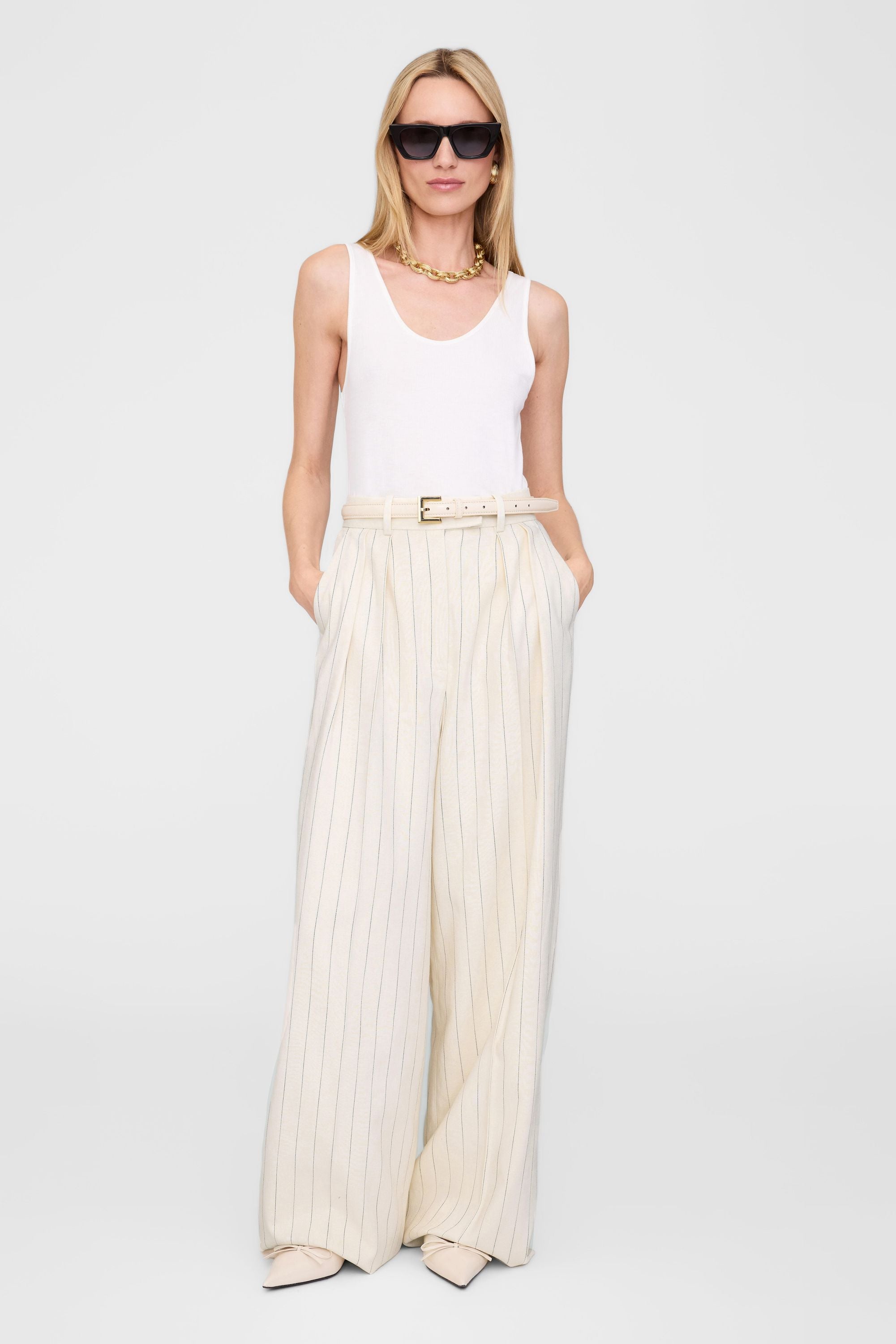 Palazzo-Hose LOU Wide Leg - Multi - Creme