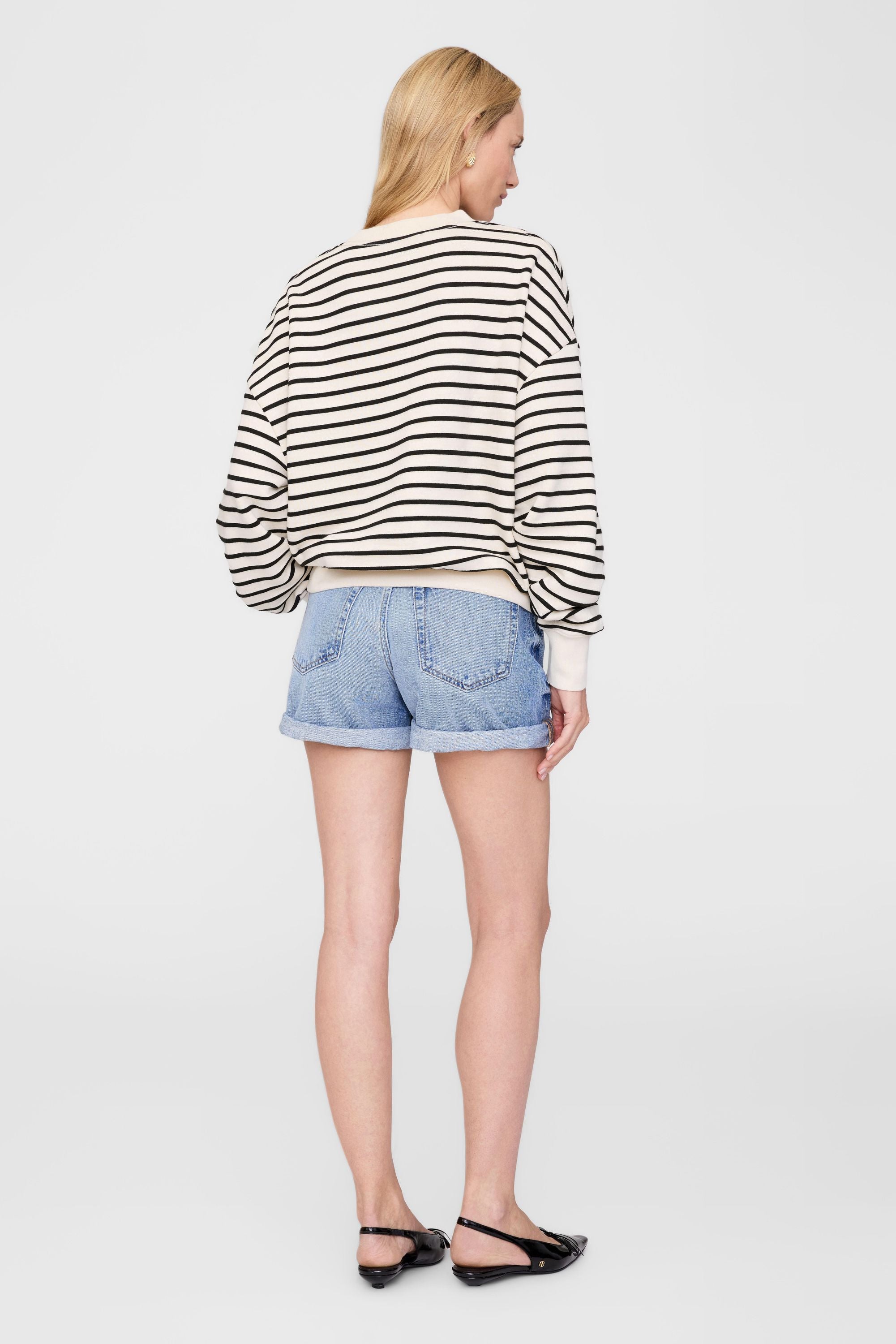 Sweatshirt DEAN Relaxed Fit - White/Black - Schwarz | Weiß