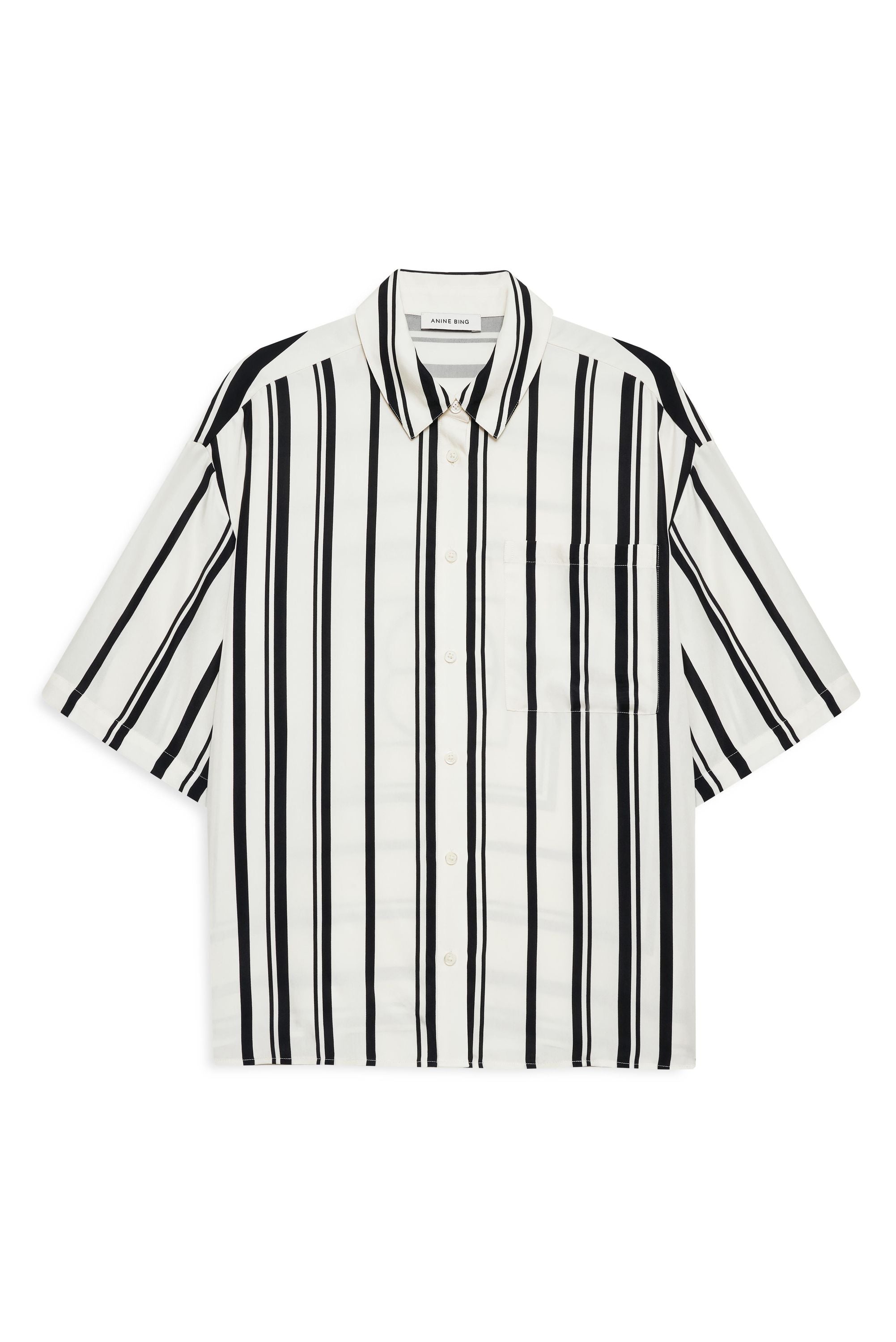 Bluse gestreift Relaxed Fit - Print - Schwarz | Weiß