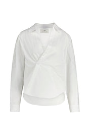 Bluse asymmetrisch aus Baumwolle - White - Weiß