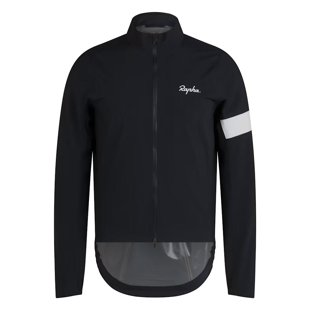 Fahrrad-Regenjacke PERTEX SHIELD - Black White - Schwarz