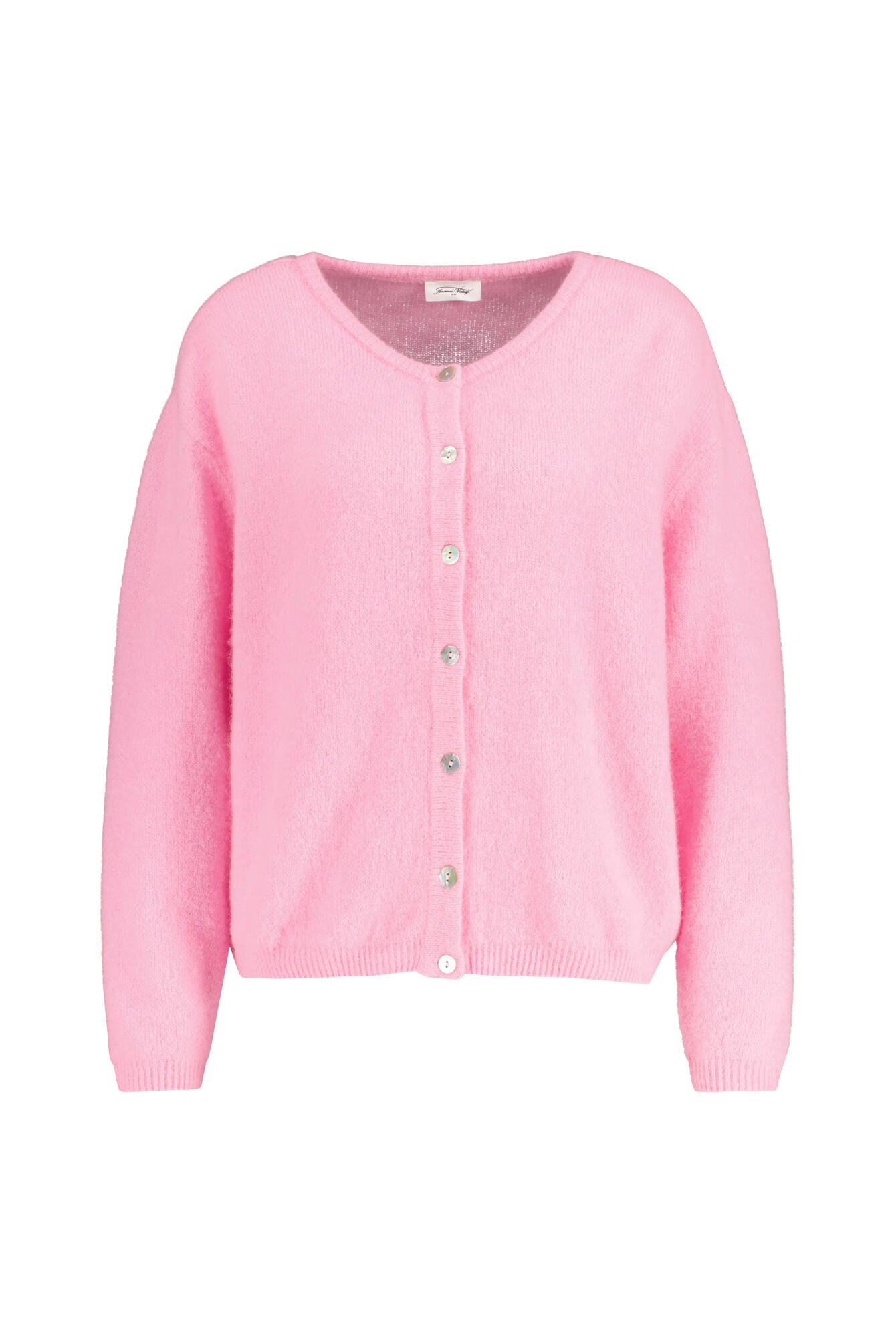 Strickjacke aus Wollmix - Rose Chine - Rosa