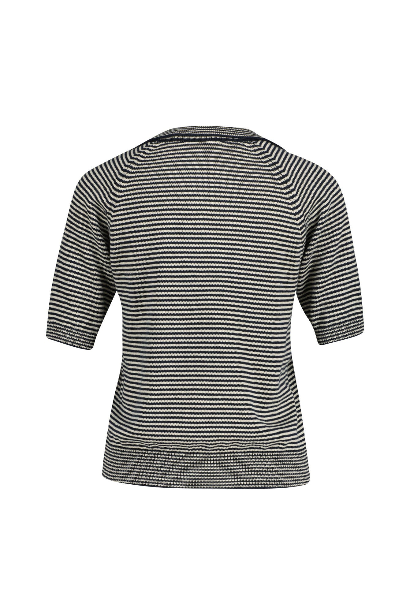 Strick-Poloshirt gestreift - 019 - Blau