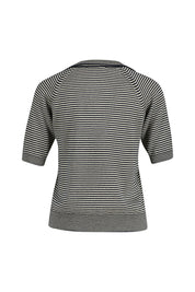 Strick-Poloshirt gestreift - 019 - Blau