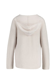 Strickpullover mit Kapuze - 001 - Beige