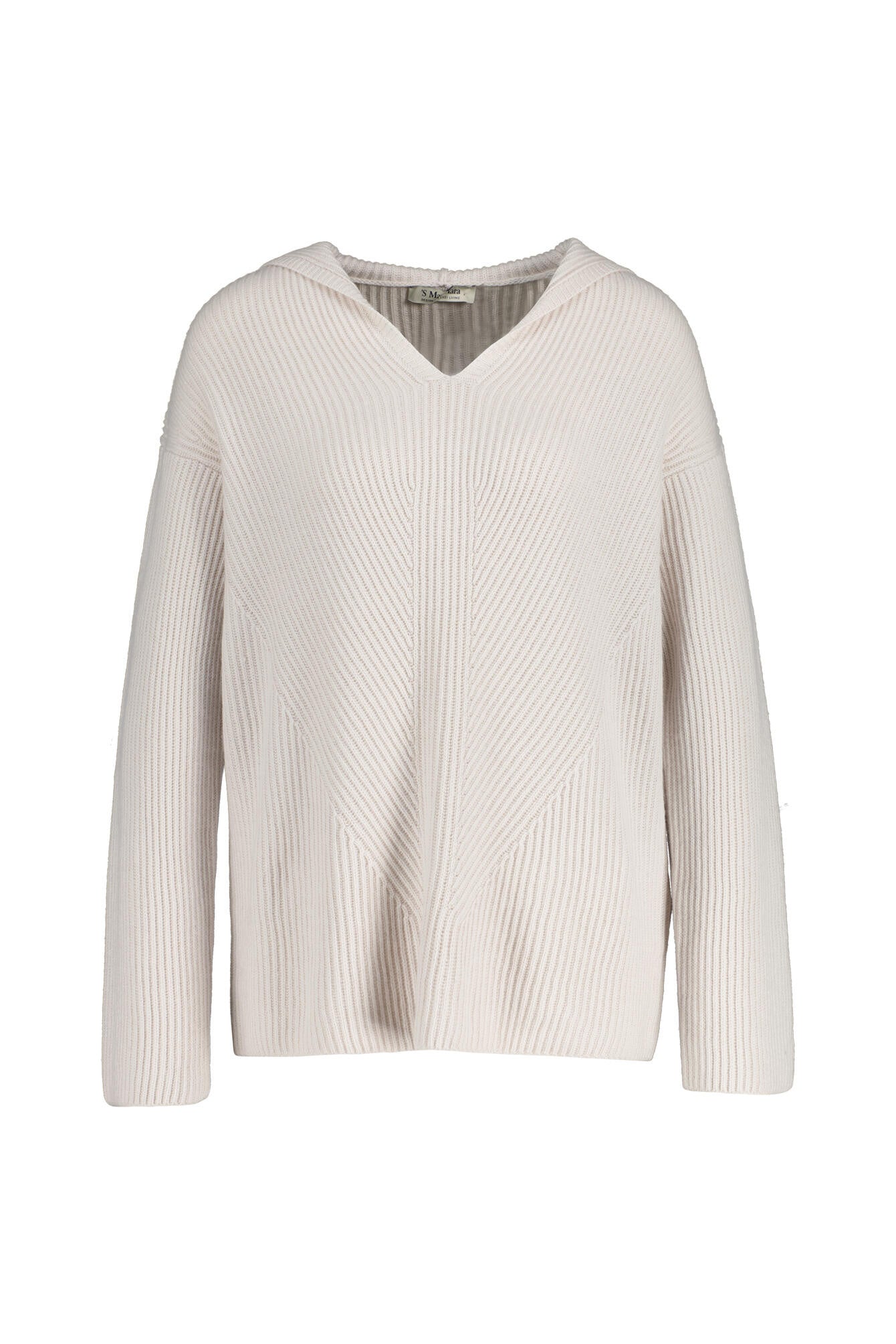 Strickpullover mit Kapuze - 001 - Beige