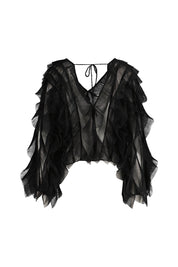 Tüllshirt PHORA - 9000 Raven - Schwarz