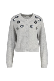 Strickjacke aus Alpaka-Wollmix - 9350 Grey - Grau