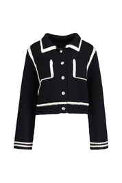 Strickjacke aus Wolle - EZ1 Blue/White - Blau