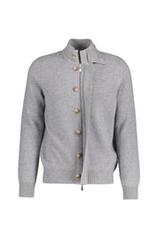 Strickjacke mit Stehkragen - 071 - Grau