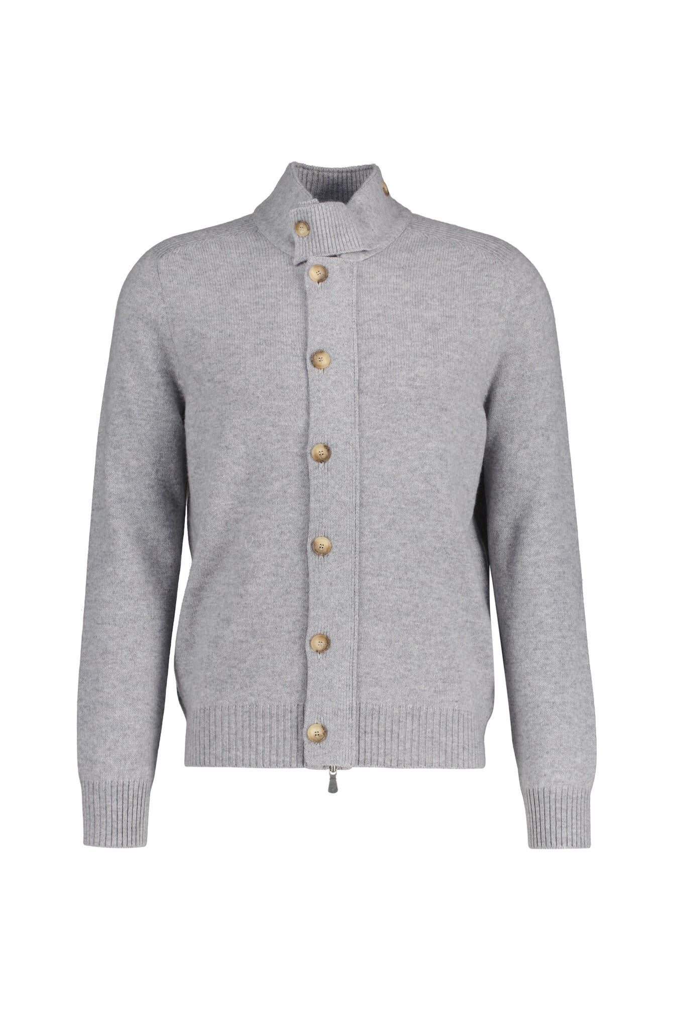 Strickjacke mit Stehkragen - 071 - Grau