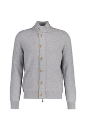 Strickjacke mit Stehkragen - 071 - Grau