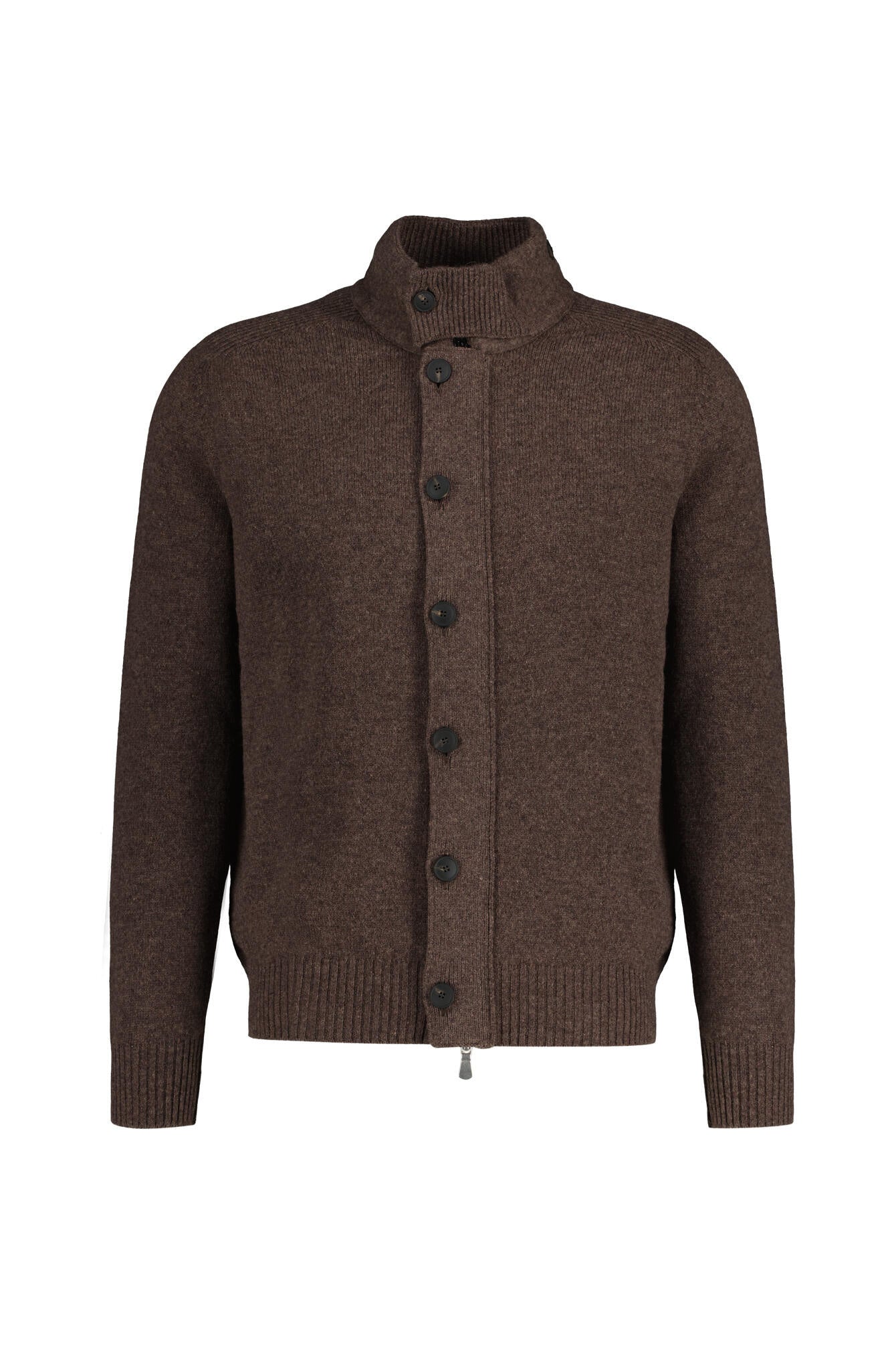 Strickjacke mit Stehkragen - 194 - Braun