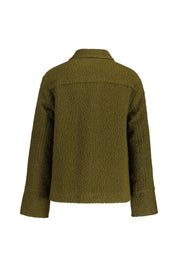 Wolljacke mit aufliegendem Kragen - 895 Military Green - Grün
