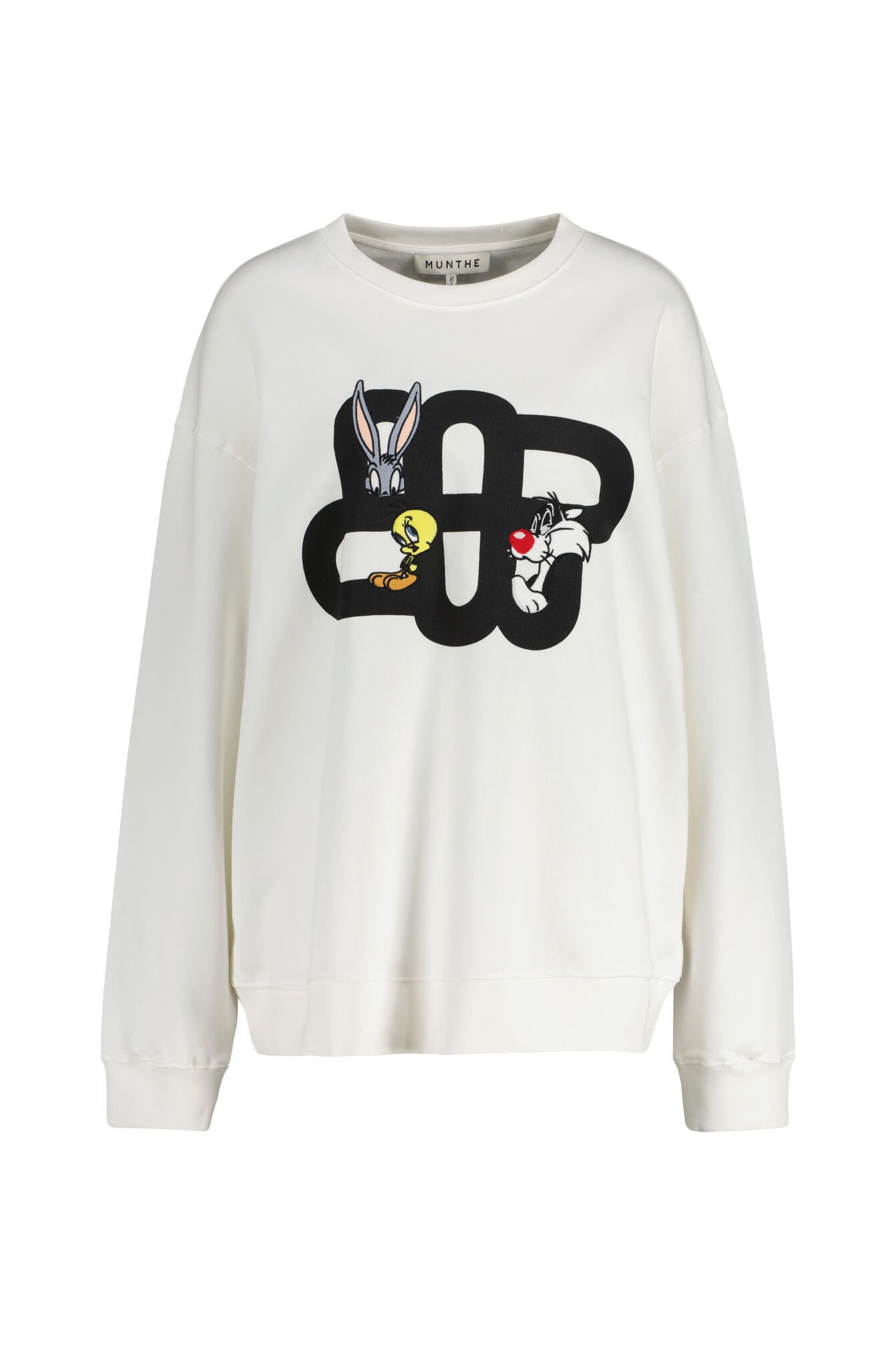 Sweatshirt LINKI LOONEY TUNES X MUNTHE - 76 Ivory - Weiß
