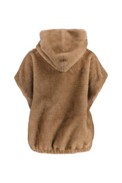 Kunstpelzweste OLENA mit Kapuze - Camel - Braun