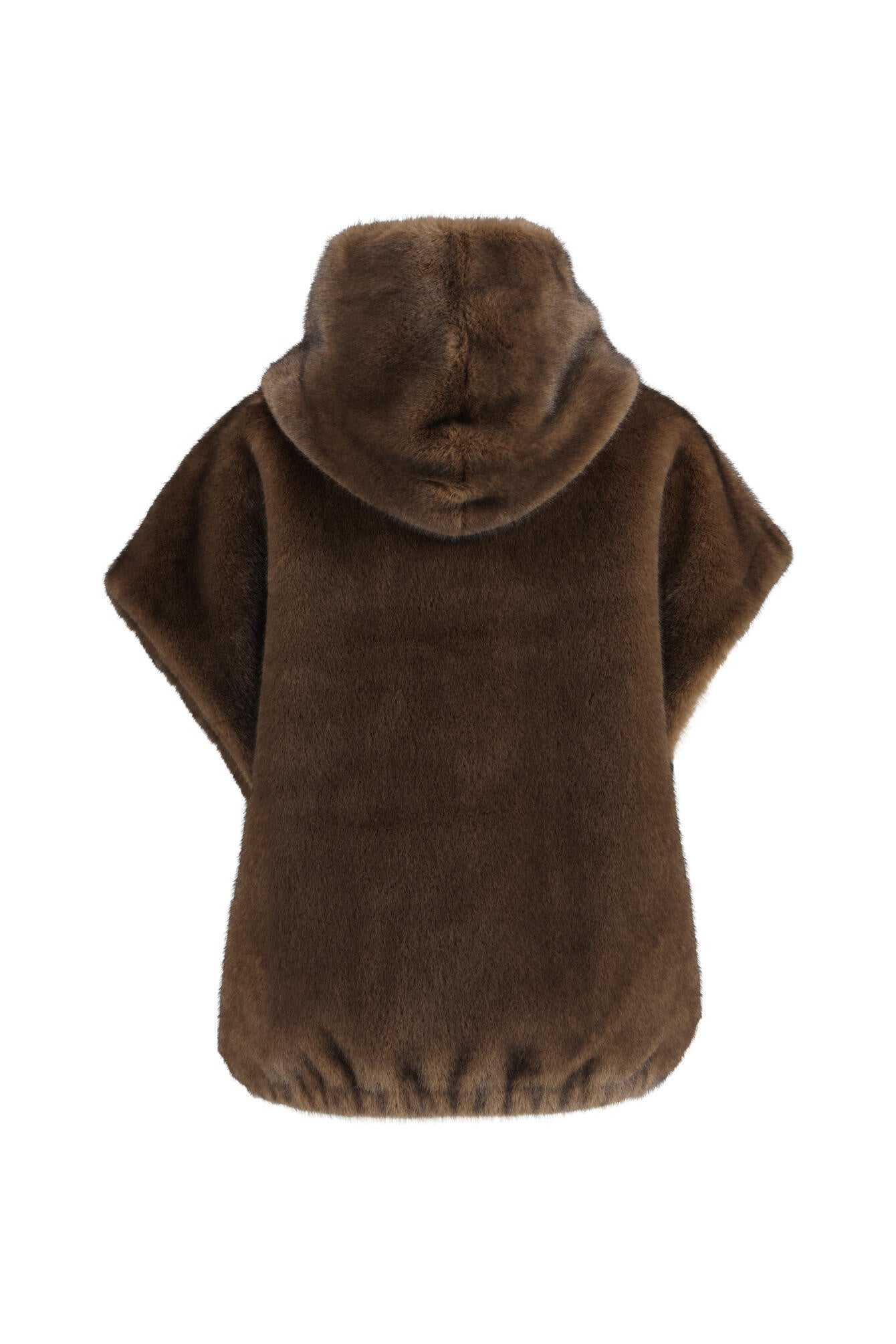 Kunstpelzweste OLENA mit Kapuze - Choco - Braun