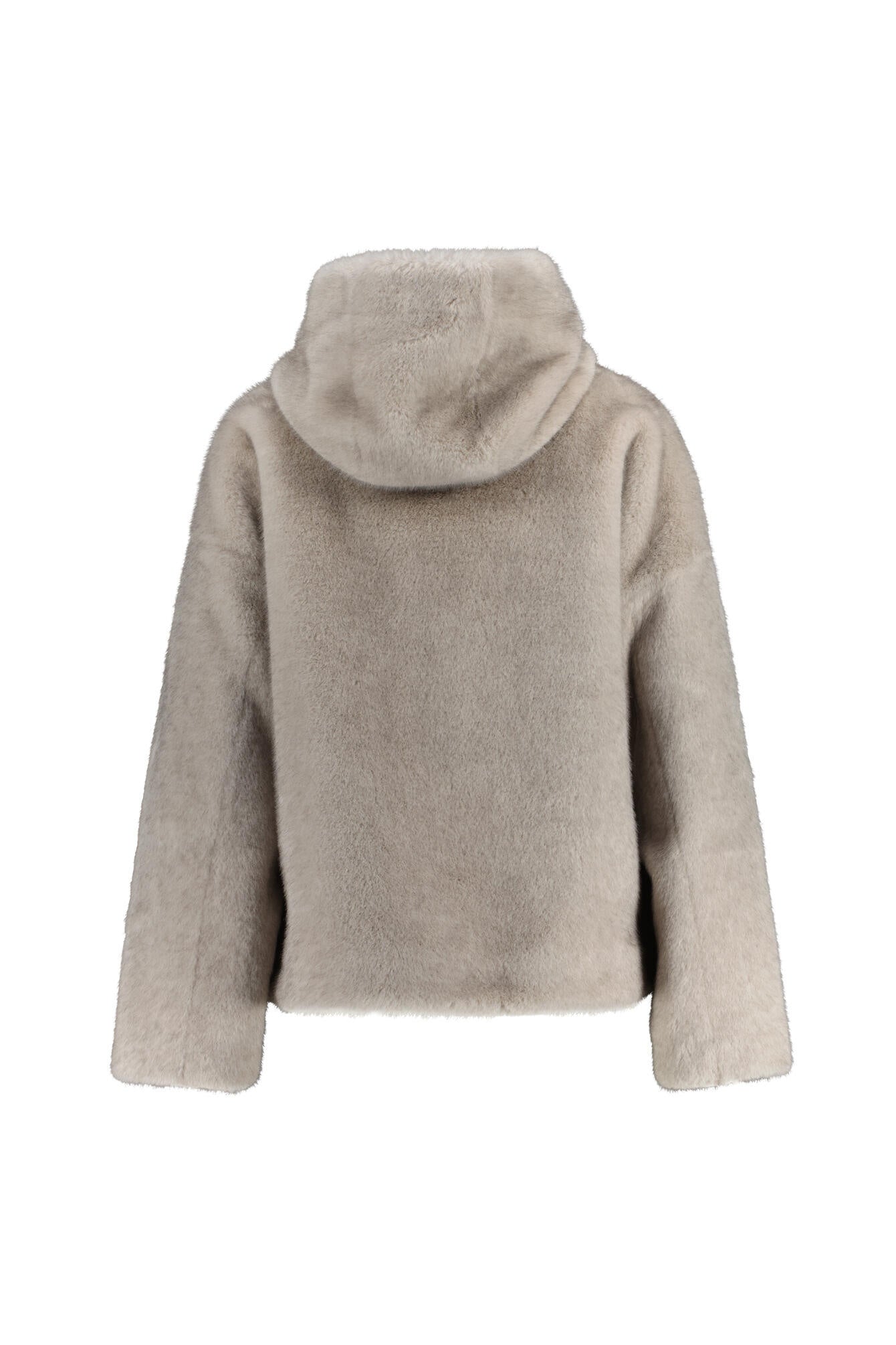 Kunstpelzjacke RUBY mit Kapuze - Clay - Grau