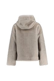 Kunstpelzjacke RUBY mit Kapuze - Clay - Grau