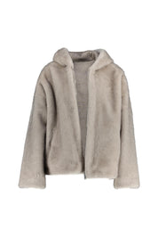 Kunstpelzjacke RUBY mit Kapuze - Clay - Grau