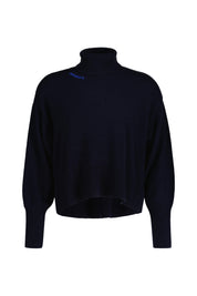 Strickpullover mit Rollkragen - Navy - Blau