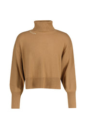 Strickpullover mit Rollkragen - Camel - Braun