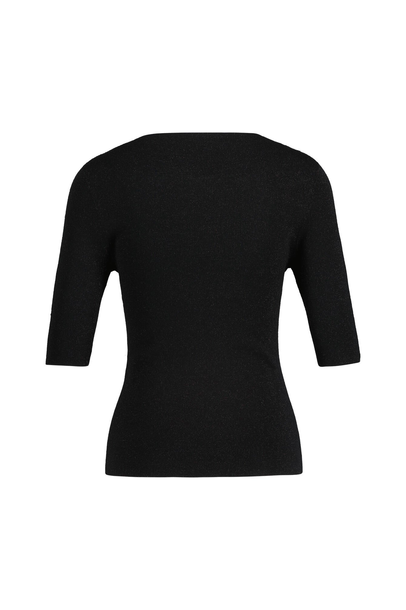 Strickshirt 3/4 Arm - 113 Black - Schwarz