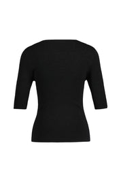 Strickshirt 3/4 Arm - 113 Black - Schwarz