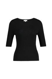 Strickshirt 3/4 Arm - 113 Black - Schwarz