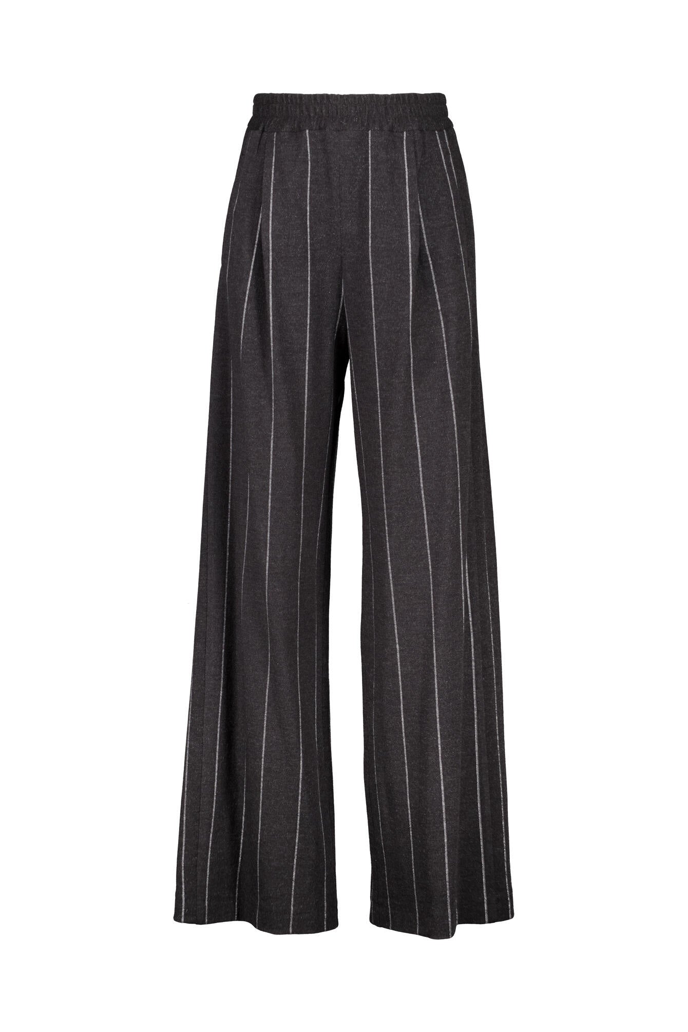 Schlupfhose gestreift Wide Leg - 990 Charcoal - Grau