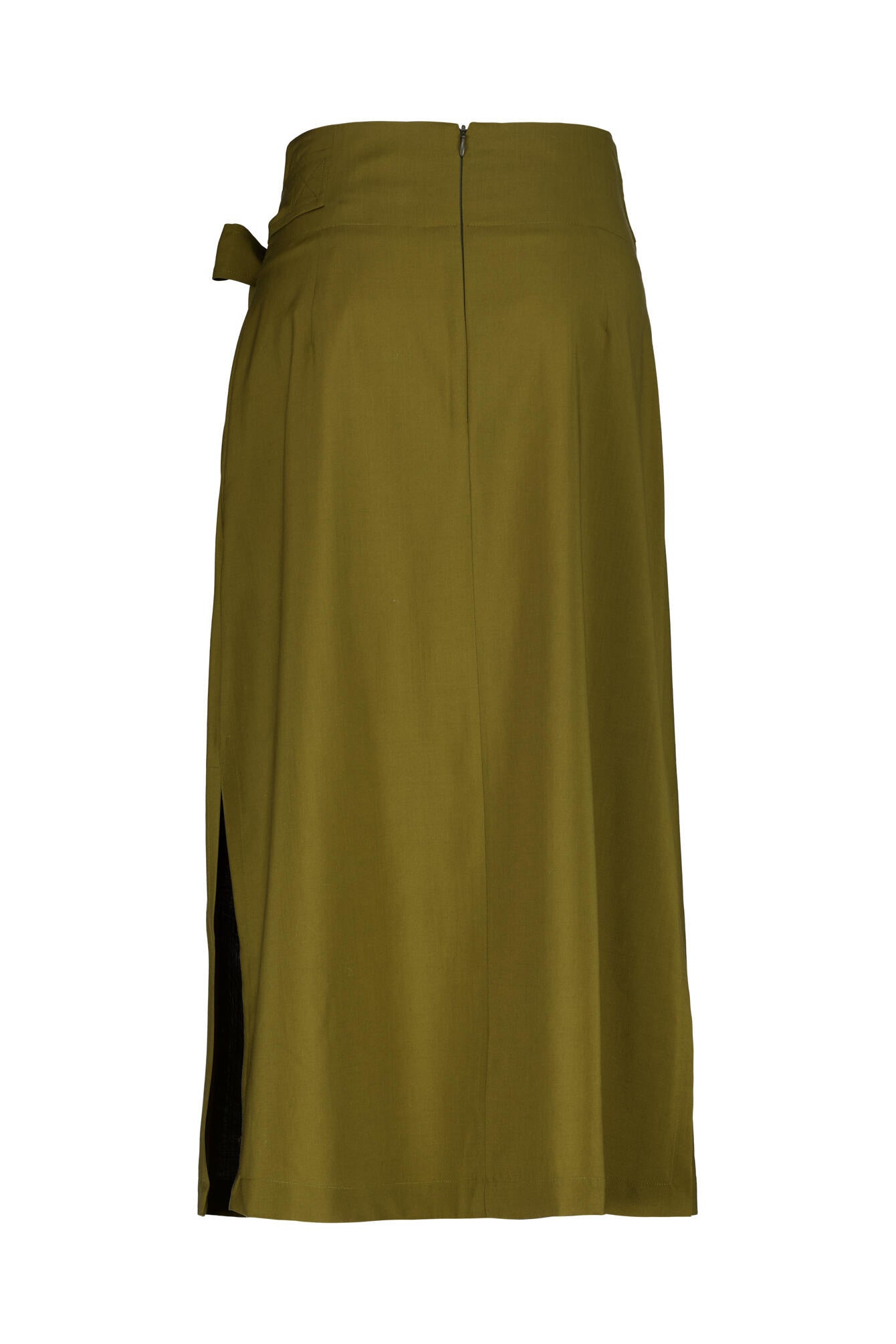 Wickelrock Midi aus Schurwolle - 892 Dark Olive - Khaki