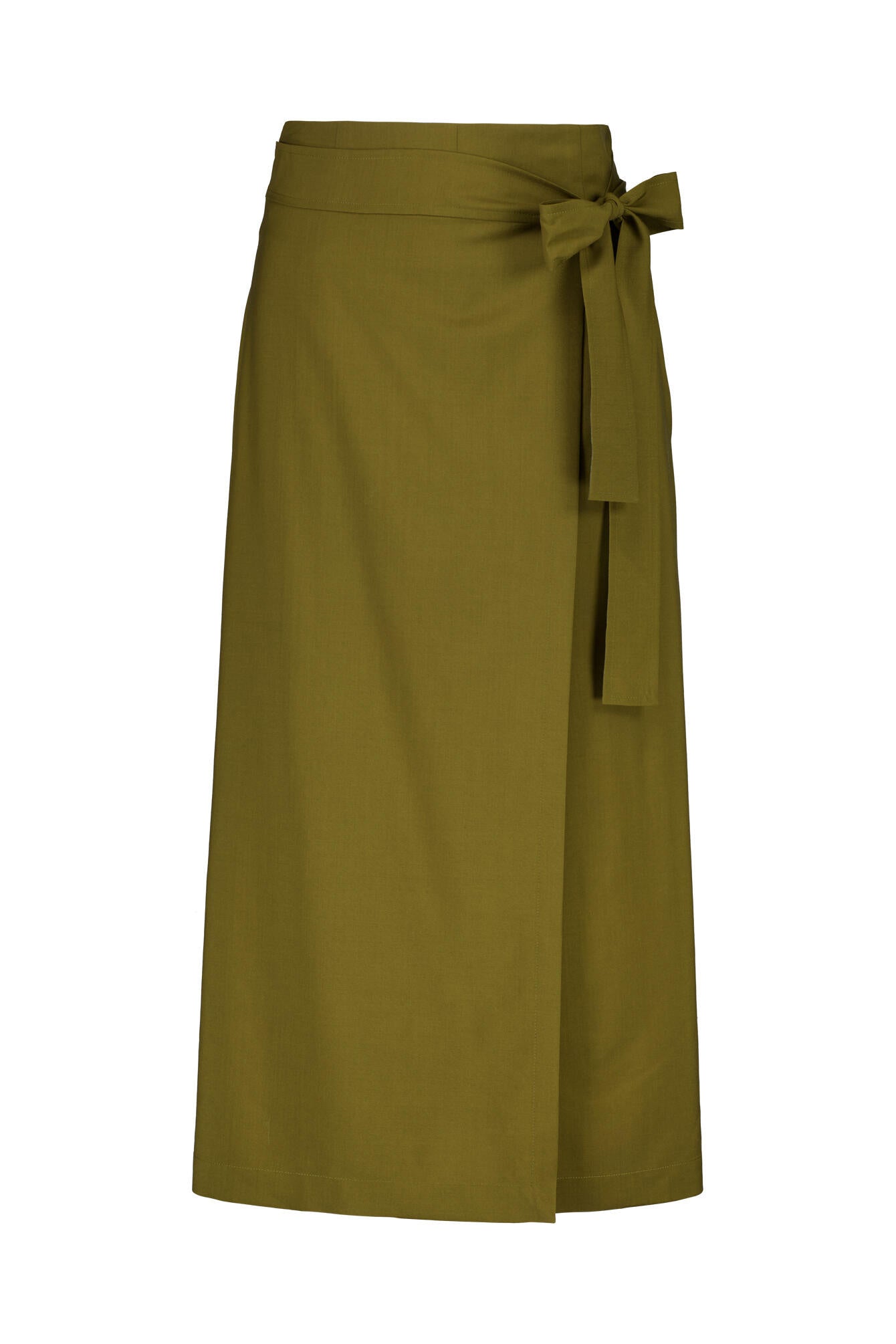 Wickelrock Midi aus Schurwolle - 892 Dark Olive - Khaki