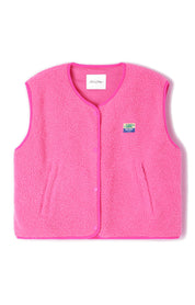Fleeceweste mit V-Ausschnitt - Pink Acid Chine