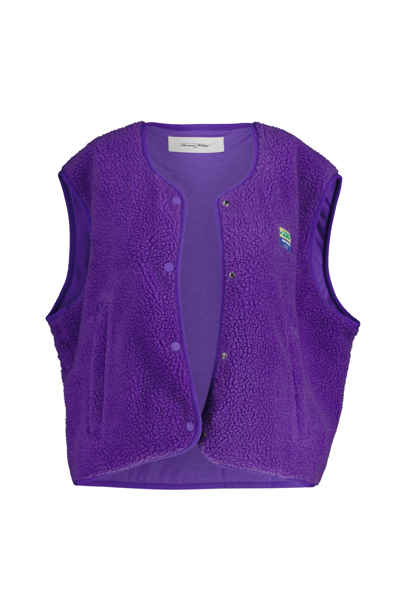 Fleeceweste mit V-Ausschnitt - Purple - Violett