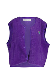 Fleeceweste mit V-Ausschnitt - Purple - Violett