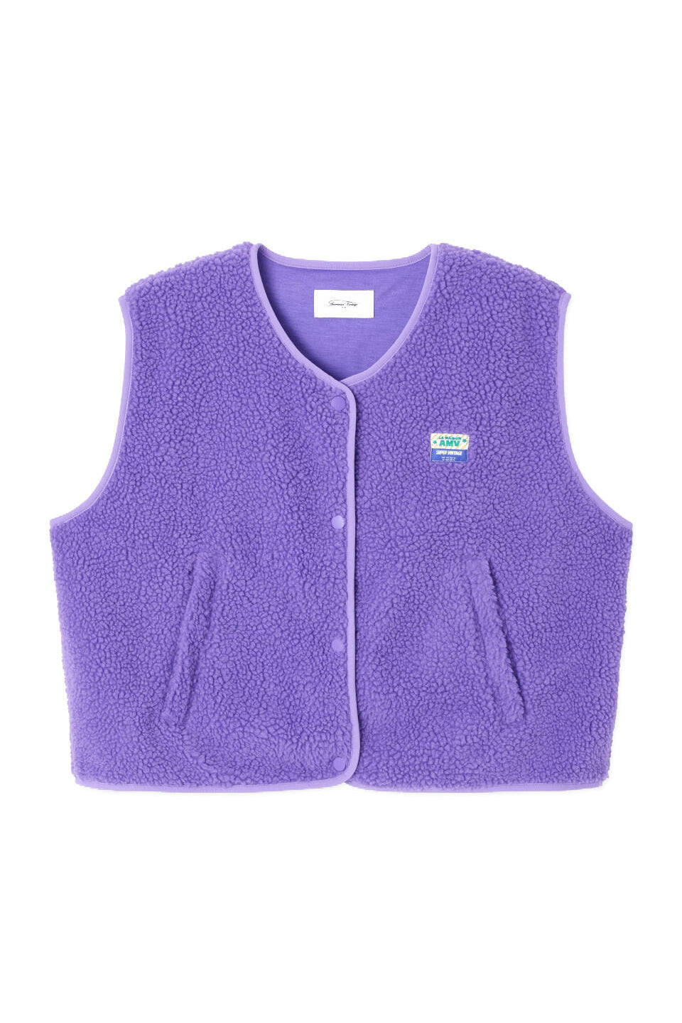 Fleeceweste mit V-Ausschnitt - Purple - Violett