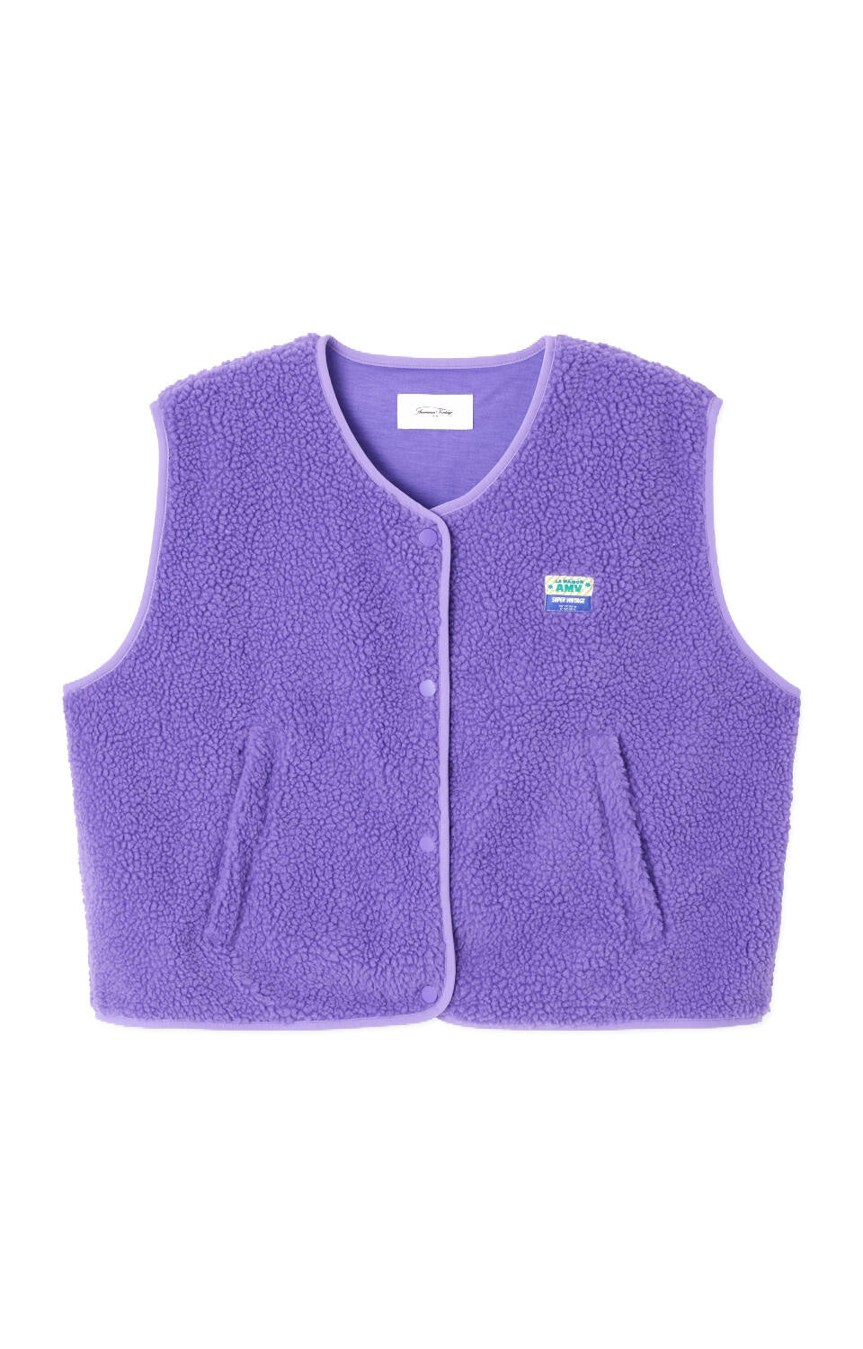 Fleeceweste mit V-Ausschnitt - Purple - Violett