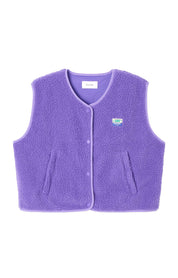 Fleeceweste mit V-Ausschnitt - Purple - Violett