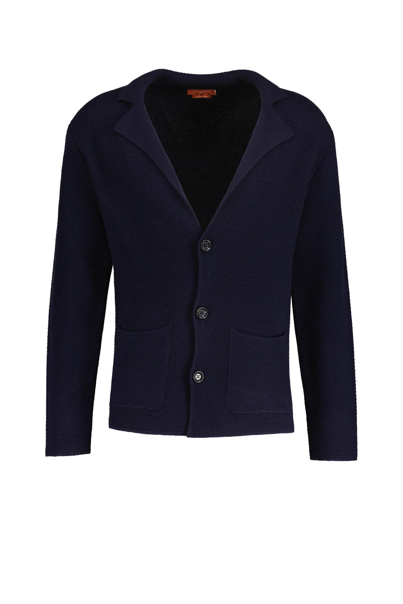 Strick-Sakko aus Merinowolle - 0023 - Blau