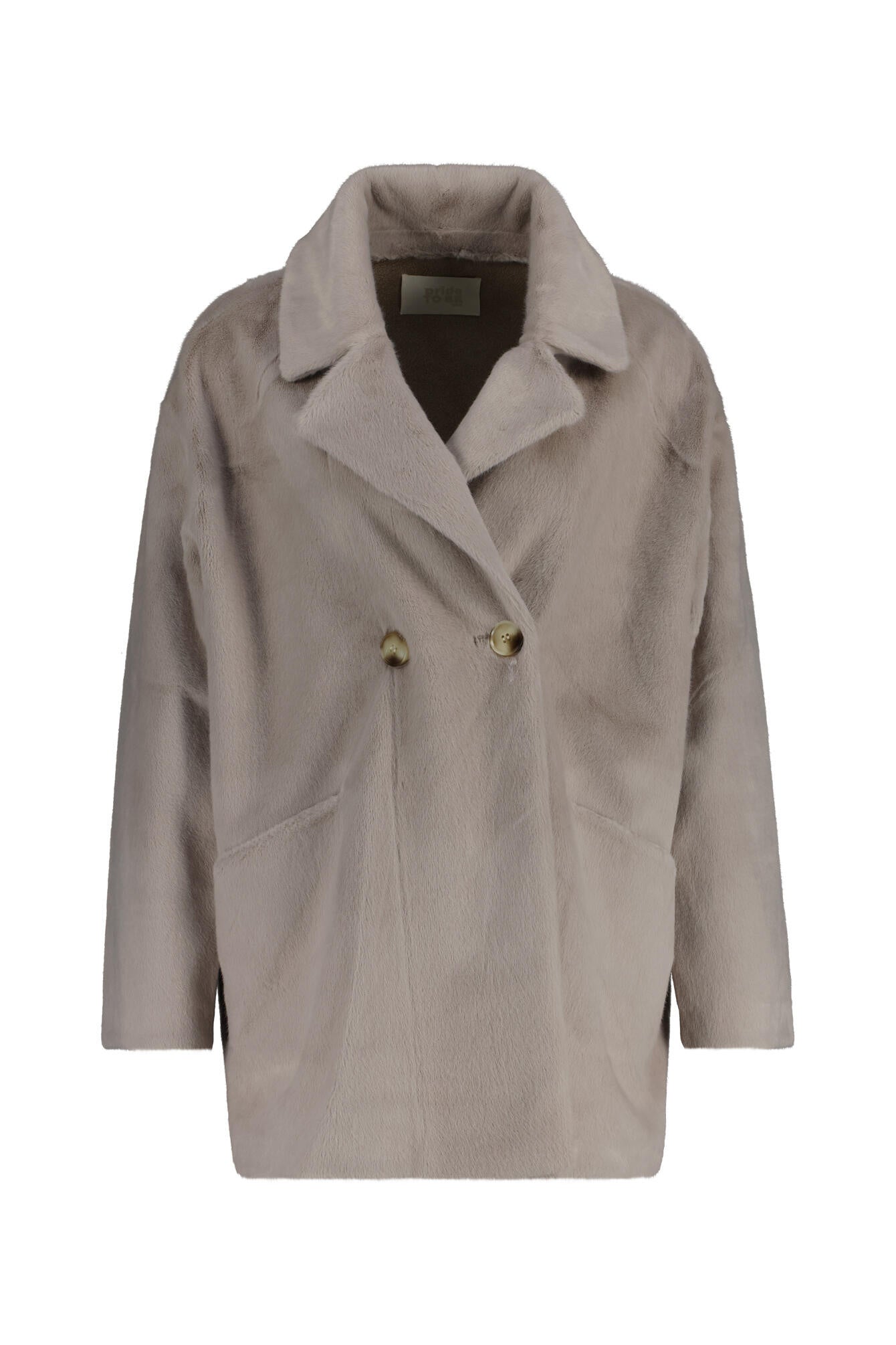 Jacke HEDA in Felloptik - 030 Light Grey - Grau